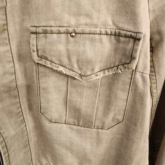 !We The Free, Free People Studded Military/Utility Jkt Floral Peplum Hem -SZ S! - Picture 5 of 11